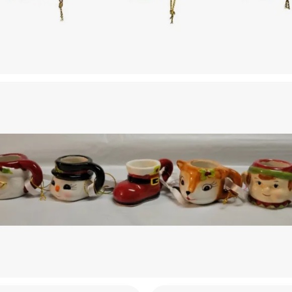 2021 Mr. Christmas Nostalgic Mini Mug Ornament Lot of 5 Holiday Ceramic 1.5 in. - Picture 2 of 11